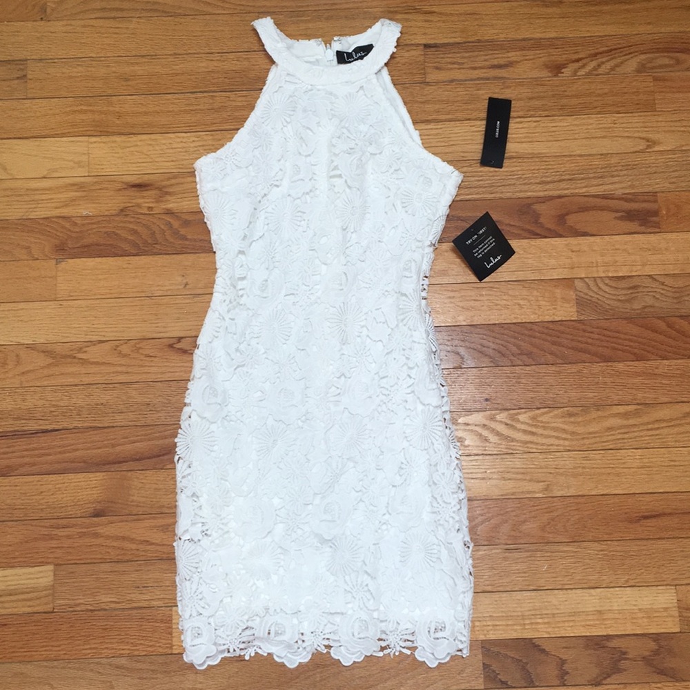Lulus “Love Poem Ivory Lace Dress”